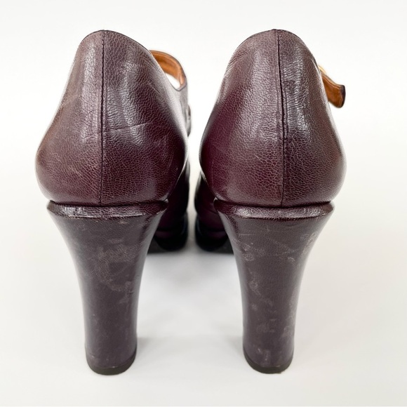 Chie Mihara Purple Leather Strappy Mary Jane Platform Heels, Size 38 EU (7.5 US) - Picture 6 of 11